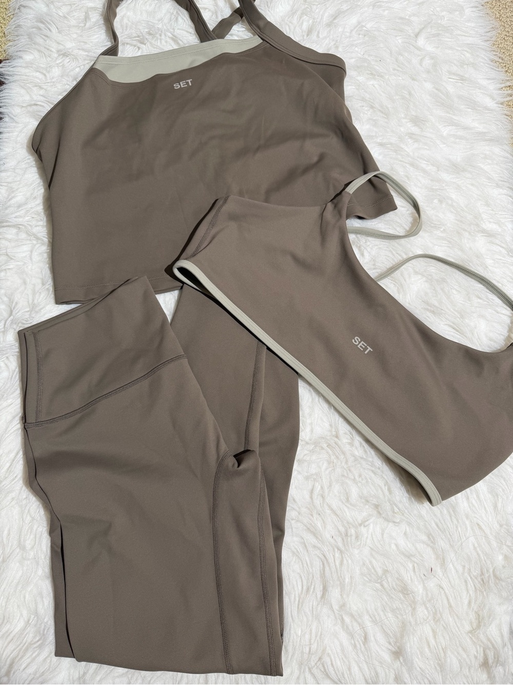 NEW Set Active 3 Piece Set L / XL Sparrow Leggings Sports Bra Lux Studio Tank